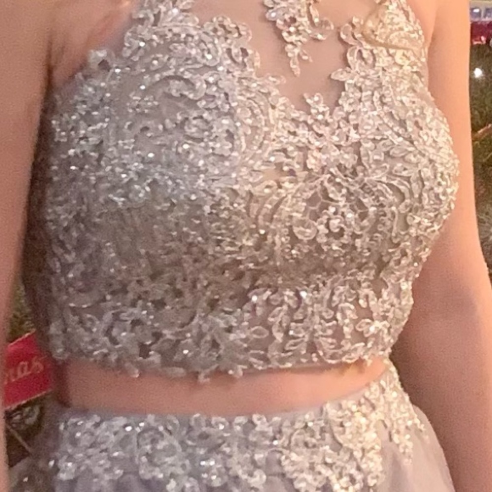 Silver homecoming dress